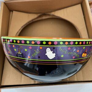 Longaberger Pottery Halloween Party Bowl 10" diameter